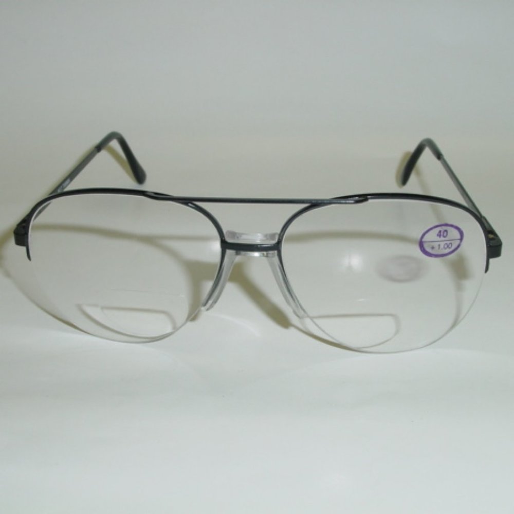 (NWT) Vintage 90's Aviator Metal Bi-Focal Reading Glasses +1.25 - Picture 1 of 3